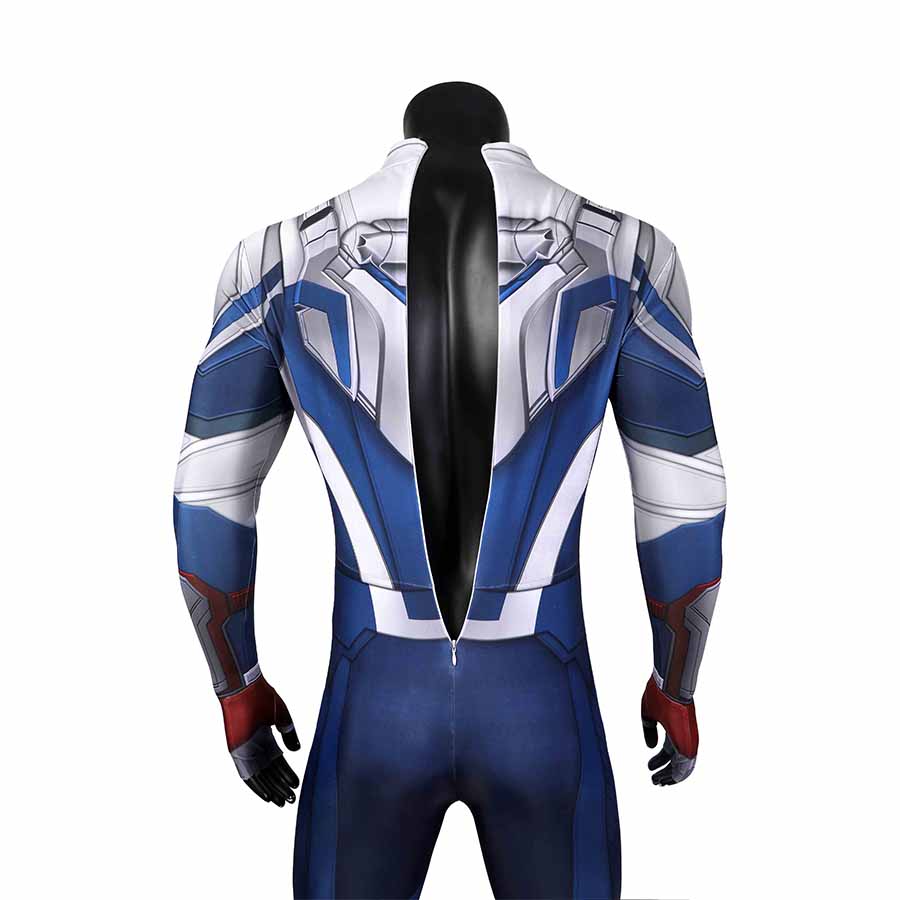 The Falcon and The Winter Soldier Sam Wilson New Captain America Jumpsuit Cosplay Costume for Halloween