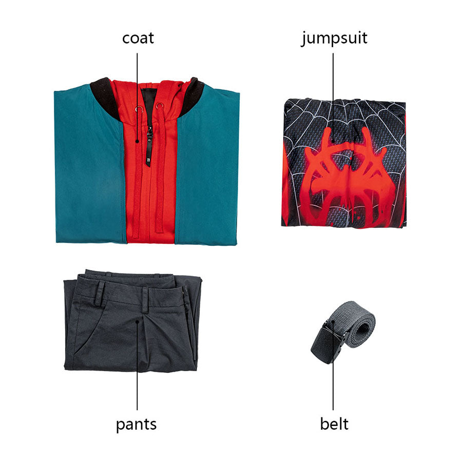 Spider-Man: Into the Spider-Verse Miles Morales Jumpsuit Cosplay Costume for Halloween