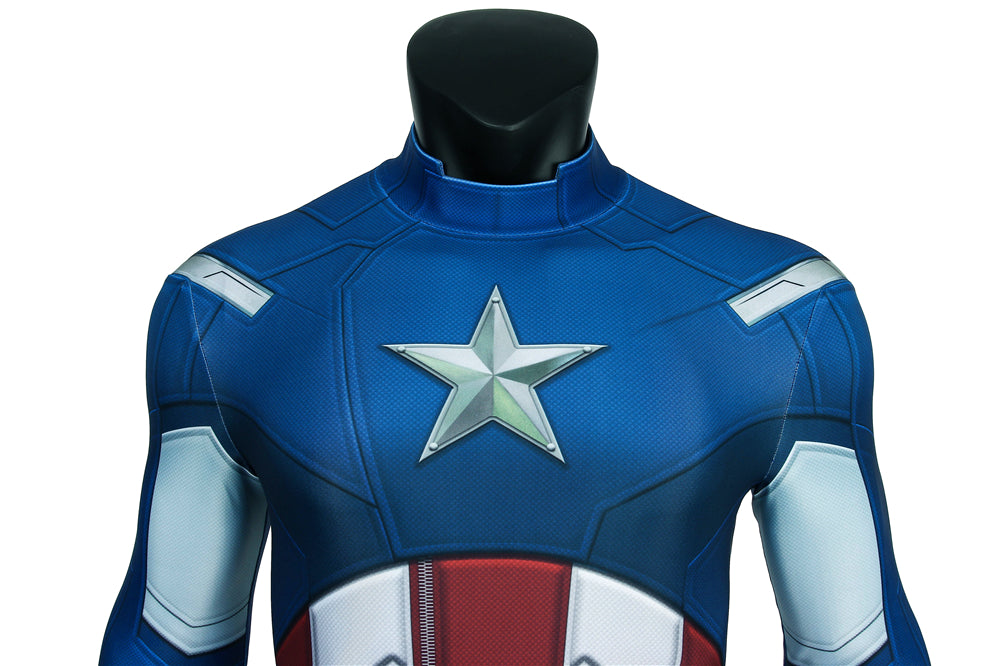 The Avengers 1 Captain America Steve Rogers Jumpsuit Cosplay Costume for Halloween