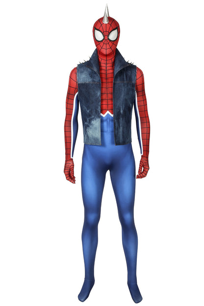 Spider-Man PS4 Spider-Punk Jumpsuit Cosplay Costume for Halloween