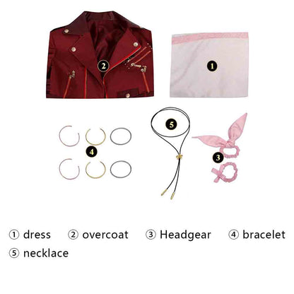 Final Fantasy VII Rebirth Aerith Gainsborough Cosplay Costume Suit for Halloween