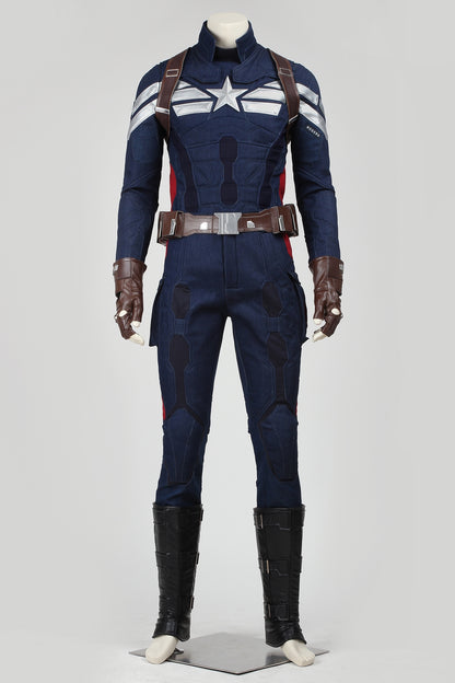 Captain America The Winter Soldier Steven Rogers Jumpsuit Cosplay Costume Full Set for Halloween