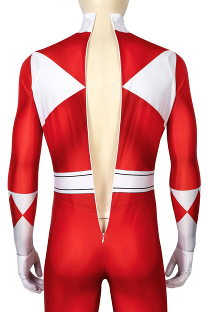 Mighty Morphin Power Rangers Red Ranger Jumpsuit Cosplay Costume for Halloween