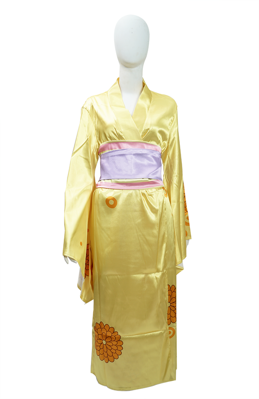 Kikunojo Kiku Yellow Kimono Cosplay Costume