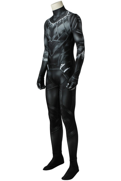 Captain America 3 Civil War Black Panther T'Challa Jumpsuit Cosplay Costume for Halloween