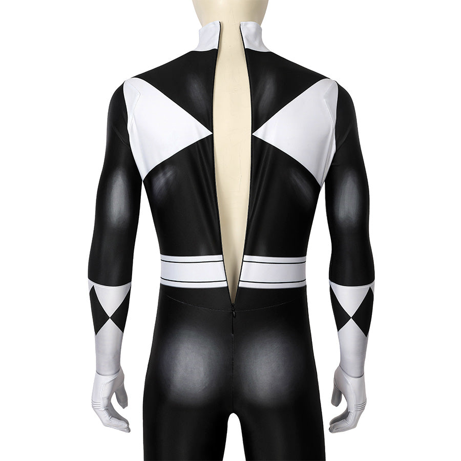 Mighty Morphin Power Rangers Black Ranger Jumpsuit Cosplay Costume for Halloween