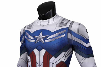 The Falcon and The Winter Soldier Sam Wilson New Captain America Jumpsuit Cosplay Costume for Halloween