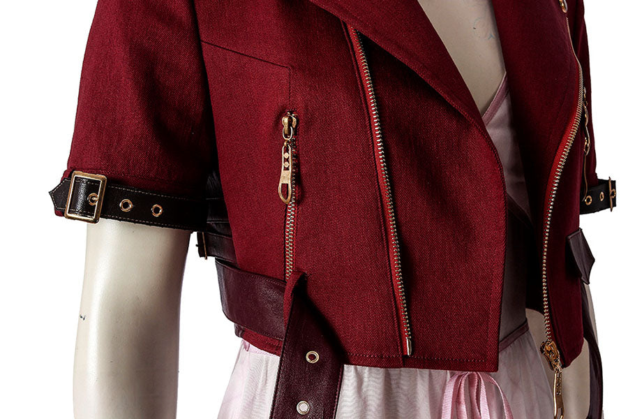 Final Fantasy VII Remake FF7 Aerith Gainsborough Cosplay Costume Full Set for Halloween