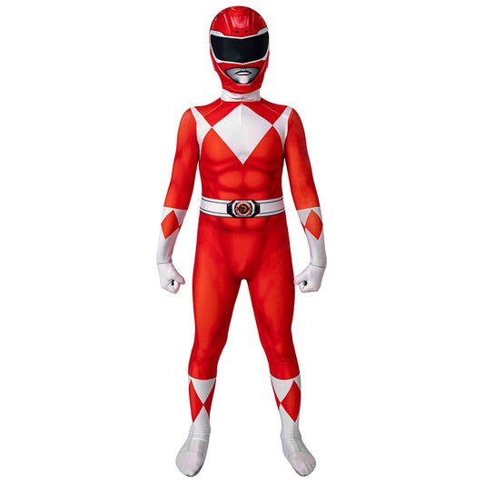 Mighty Morphin Power Rangers Red Ranger Jason Lee Scott Kid Jumpsuit Cosplay Costume for Halloween