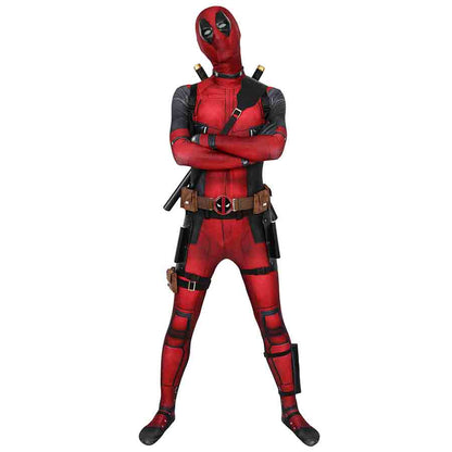 Deadpool Jumpsuit Cosplay Costume Full Set for Halloween