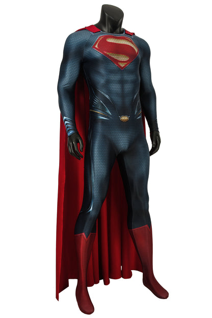 Man of Steel Superman Clark Kent Jumpsuit Cosplay Costume for Halloween