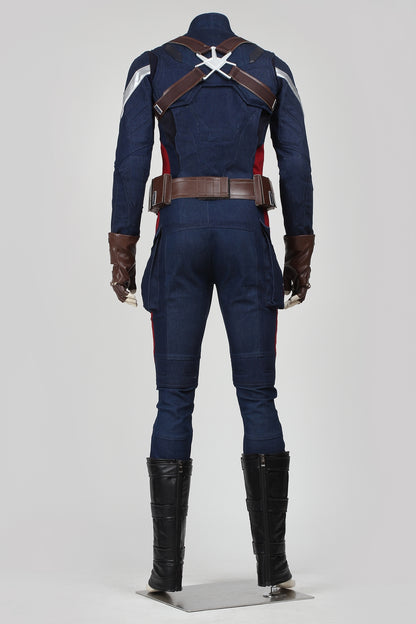 Captain America The Winter Soldier Steven Rogers Jumpsuit Cosplay Costume Full Set for Halloween