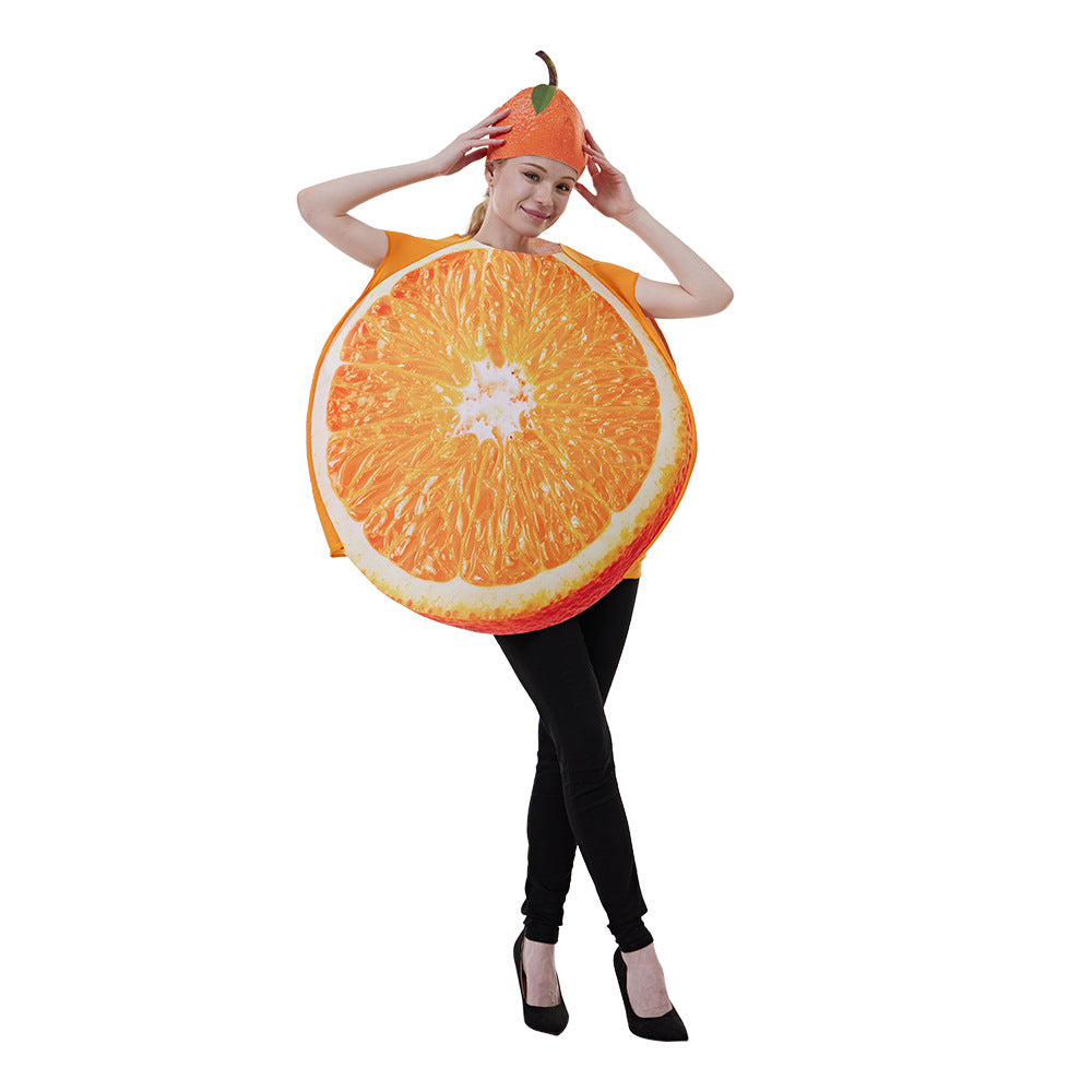 Funny Fruit Slice Costume Adult Orange Cosplay Costume for Halloween Bar Performances