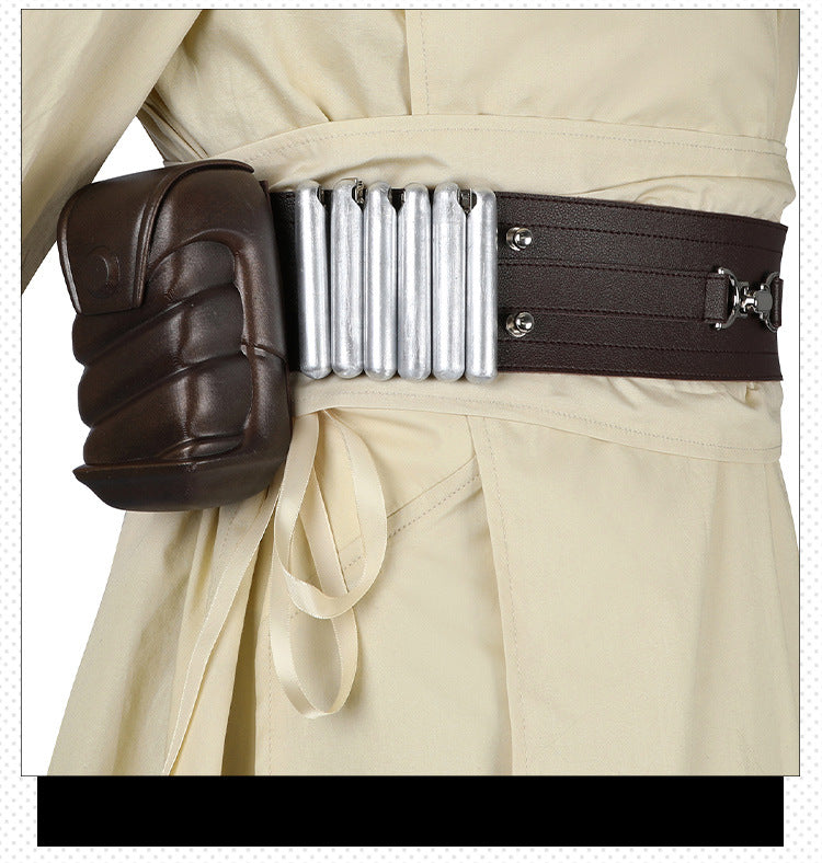 Star Wars: Episode The Phantom Menace Qui-Gon Jinn Cosplay Costume Full Set for Halloween