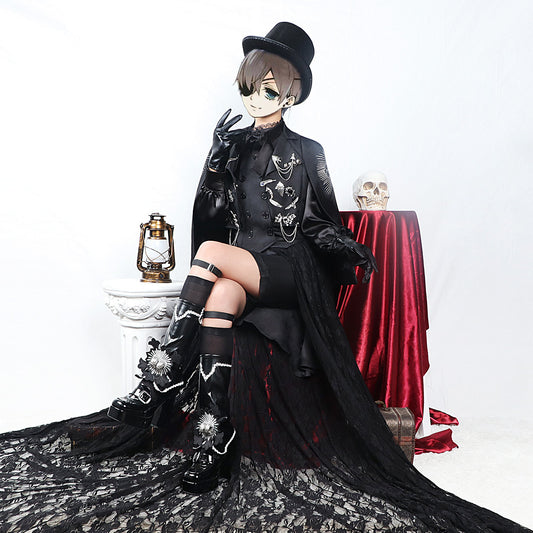 Black Butler Ciel Phantomhive 15th Anniversary Cosplay Costume Outfit for Halloween