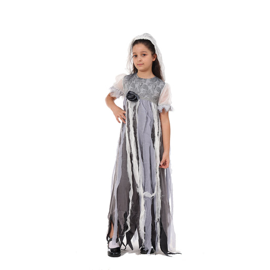 Halloween Children's Horror Ghost Bride Cosplay Costume