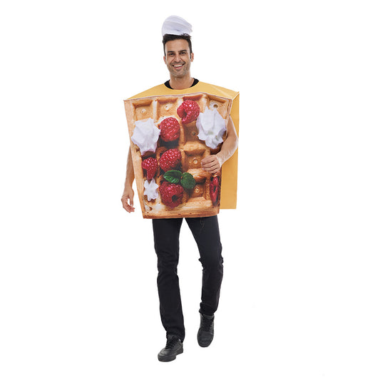 Funny Food Waffle Muffins Cosplay Costume for Halloween Bar Party Performances