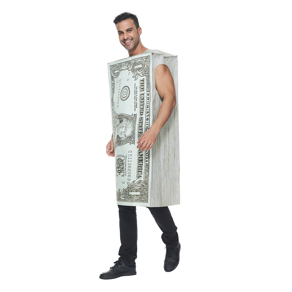 Personlized Dollar Bill Cosplay Costume for Halloween Bar Stage Performances