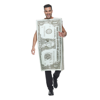 Personlized Dollar Bill Cosplay Costume for Halloween Bar Stage Performances