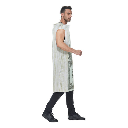 Personlized Dollar Bill Cosplay Costume for Halloween Bar Stage Performances