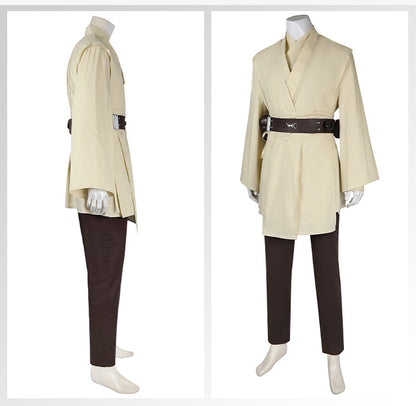 Star Wars: Episode The Phantom Menace Qui-Gon Jinn Cosplay Costume Full Set for Halloween