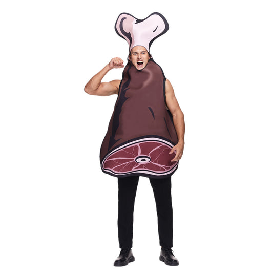 Adult Ham Meat Costume Bone Meat Sponge Cosplay Costumes for Halloween Bar Stage Performances