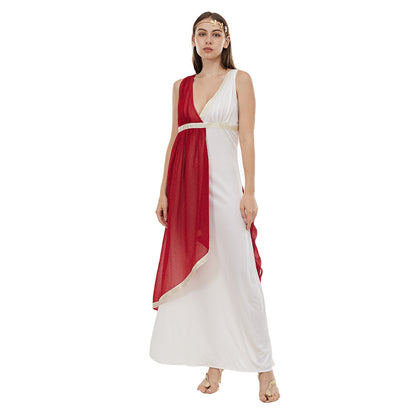 Womens Greek Goddess Dress Ancient Roman Senator Caesar Robe Cosplay Costume for Bar Parties and Performances