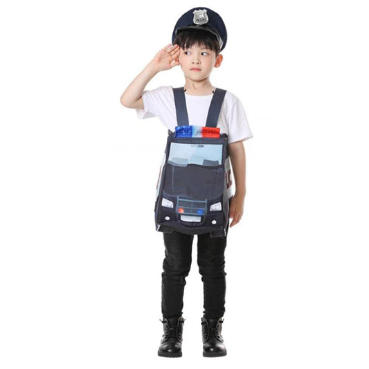 Boy’s Police Car Costume for Halloween Children's Day Campus Party