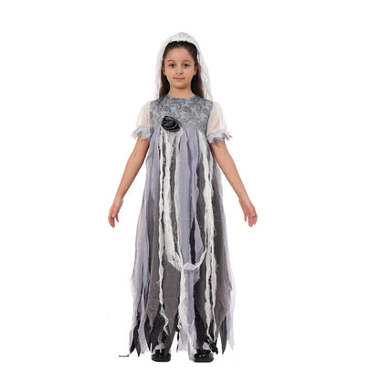 Halloween Children's Horror Ghost Bride Cosplay Costume