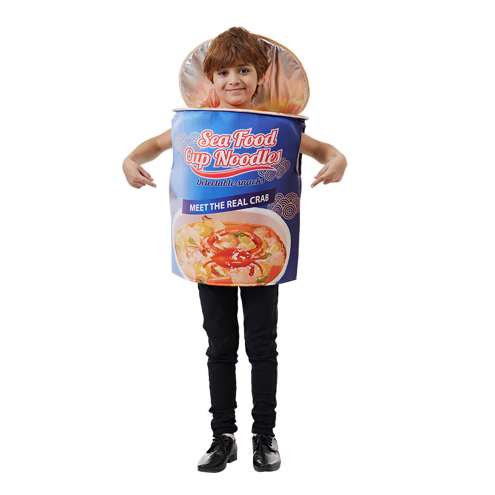 Halloween Seafood Cup Noodles Costume Jumpsuit for Kids