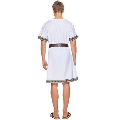 Adult Roman Warrior White Jumpsuit Cosplay Costume for Halloween Bar Parties and Performances