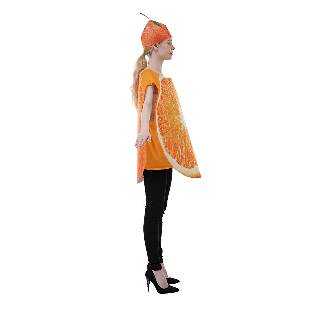 Funny Fruit Slice Costume Adult Orange Cosplay Costume for Halloween Bar Performances