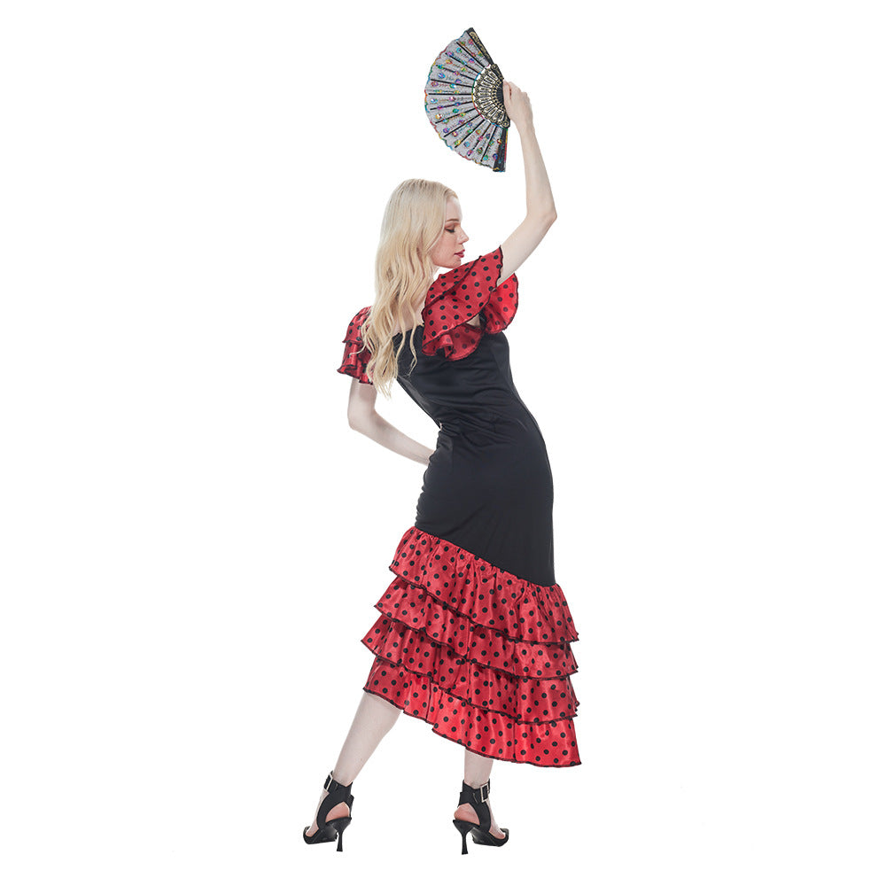 Adult Women Flamenco Senorita Cosplay Costume for Halloween