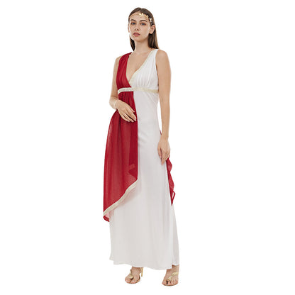 Womens Greek Goddess Dress Ancient Roman Senator Caesar Robe Cosplay Costume for Bar Parties and Performances