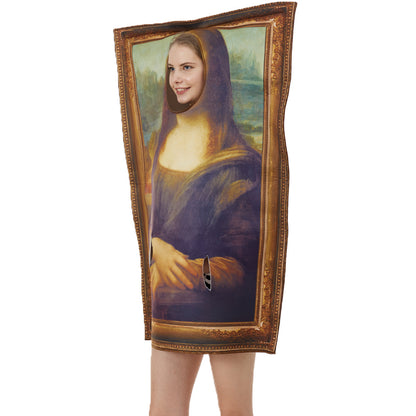 Adult Funny Mona Lisa Mural Cosplay Costume for Halloween