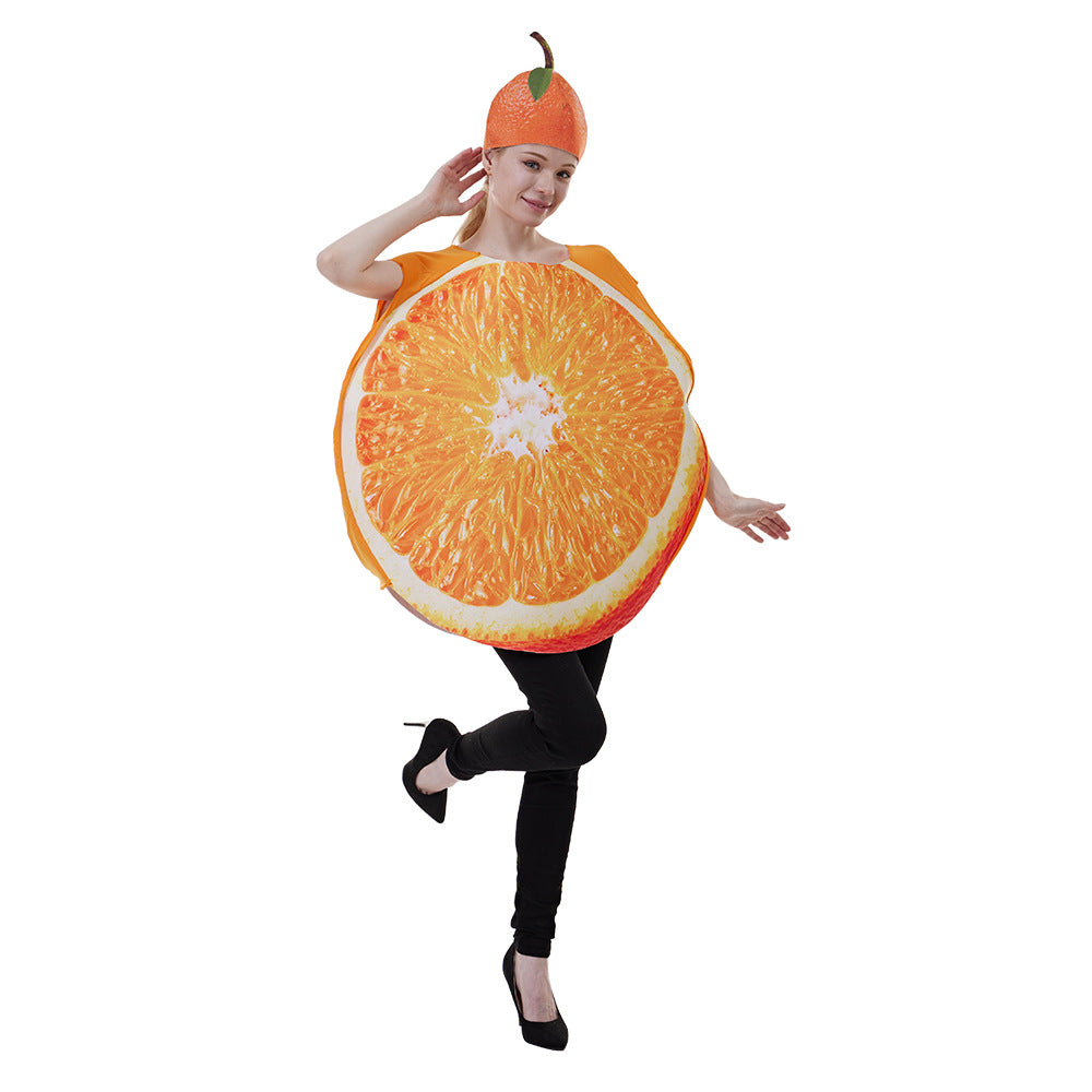 Funny Fruit Slice Costume Adult Orange Cosplay Costume for Halloween Bar Performances