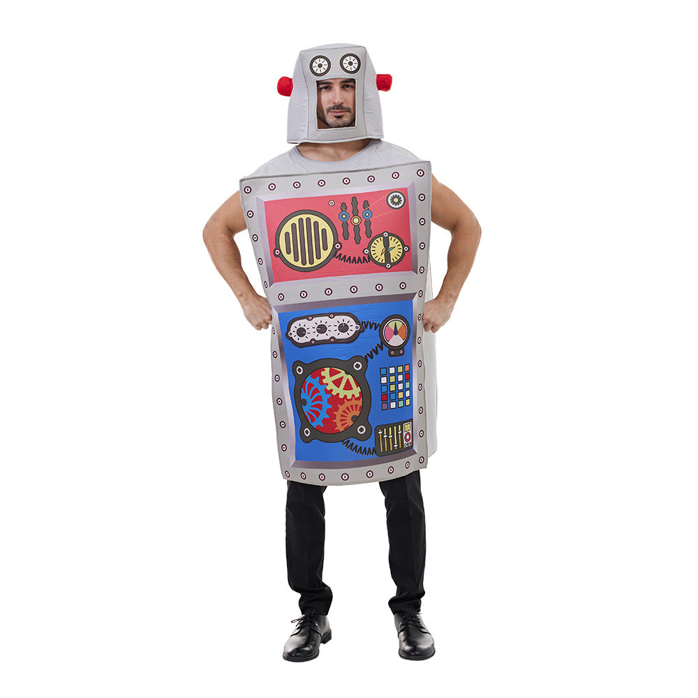 Adult Compound Sponge Robot Cosplay Costume for Halloween Party Performances