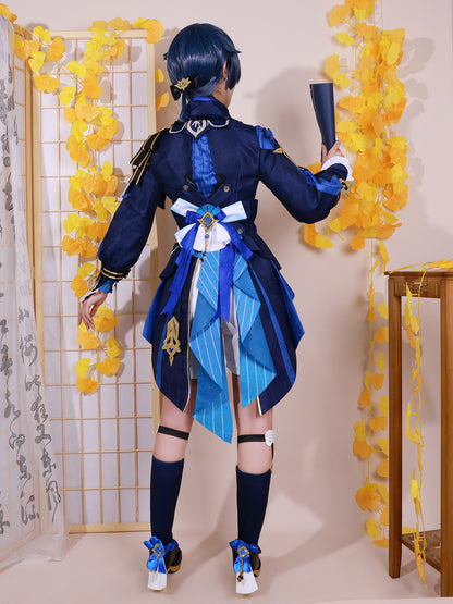 Genshin Impact Bamboo Rain Liyue Xingqiu Cosplay Costume Set