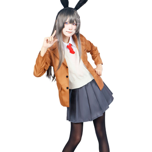 Rascal Does Not Dream of Bunny Girl Senpai Sakurajima Mai Cosplay Costume Full Set for Halloween