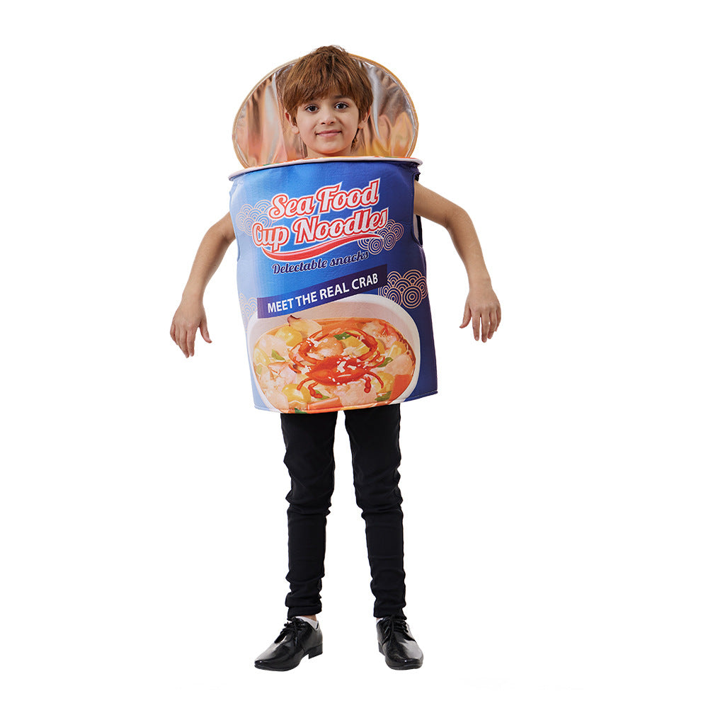 Halloween Seafood Cup Noodles Costume Jumpsuit for Kids