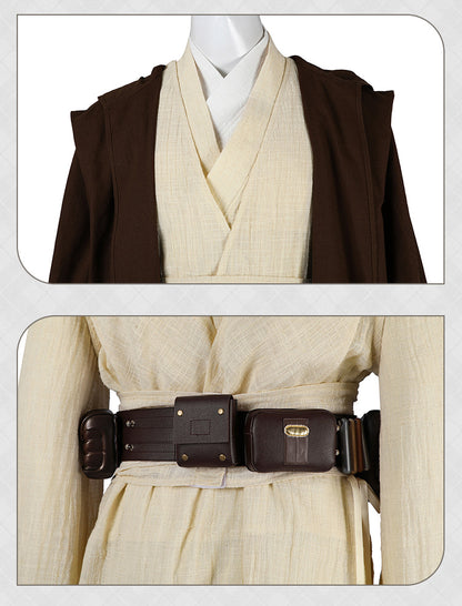 Star Wars: Episode II Attack of the Clones Obi-Wan Kenobi Cosplay Costume Full Set for Halloween