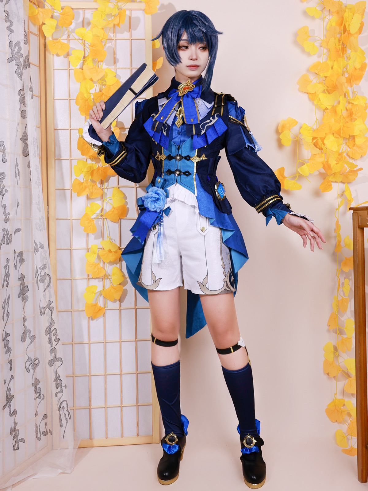 Genshin Impact Bamboo Rain Liyue Xingqiu Cosplay Costume Set