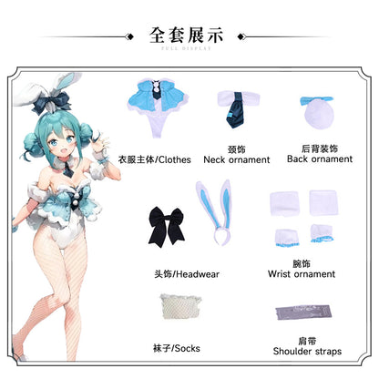 Bunny Girl White Rabbit Cosplay Costume Full Set for Halloween