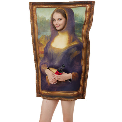 Adult Funny Mona Lisa Mural Cosplay Costume for Halloween