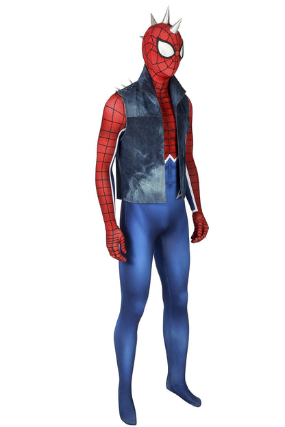 Spider-Man PS4 Spider-Punk Jumpsuit Cosplay Costume for Halloween