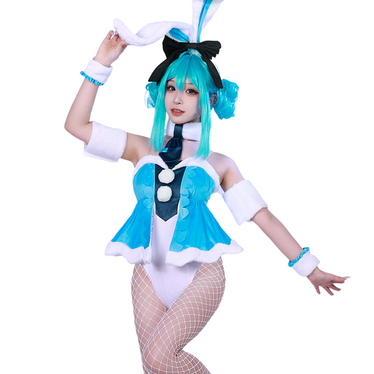 Bunny Girl White Rabbit Cosplay Costume Full Set for Halloween