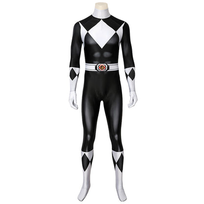 Mighty Morphin Power Rangers Black Ranger Jumpsuit Cosplay Costume for Halloween