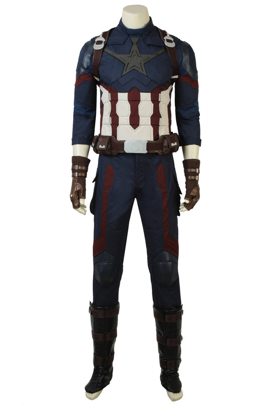 Avengers: Infinity War Captain America Steven Rogers Jumpsuit Cosplay Costume for Halloween