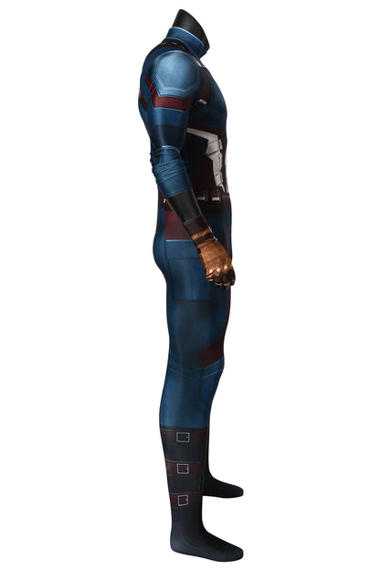 Avengers: Infinity War Captain America Steven Rogers Jumpsuit Cosplay Costume for Halloween