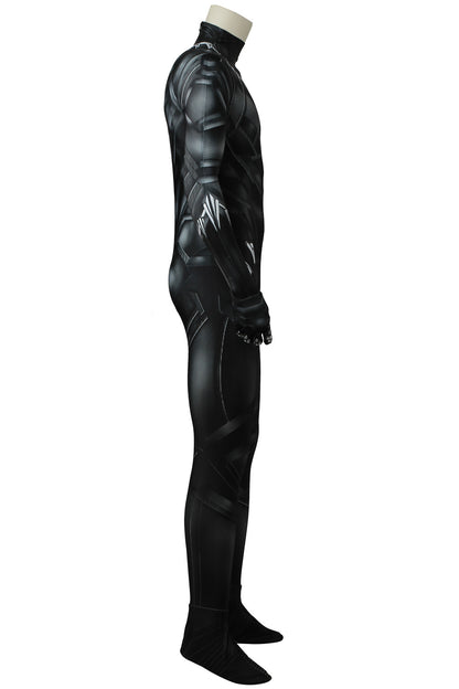 Captain America 3 Civil War Black Panther T'Challa Jumpsuit Cosplay Costume for Halloween